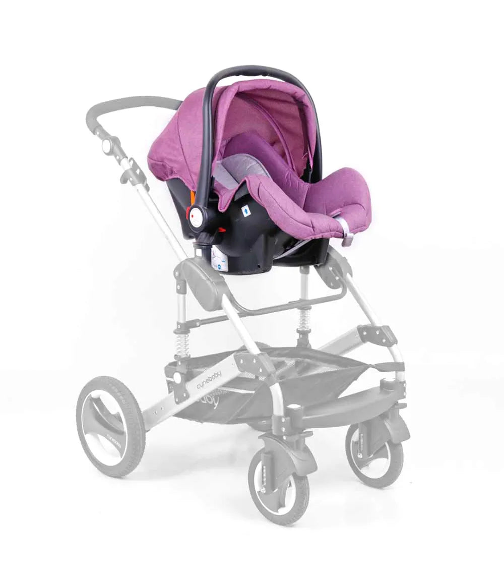 مقعد سيارة ساين بيبي الآمن مع محول لعربة الأطفال - بنفسجي