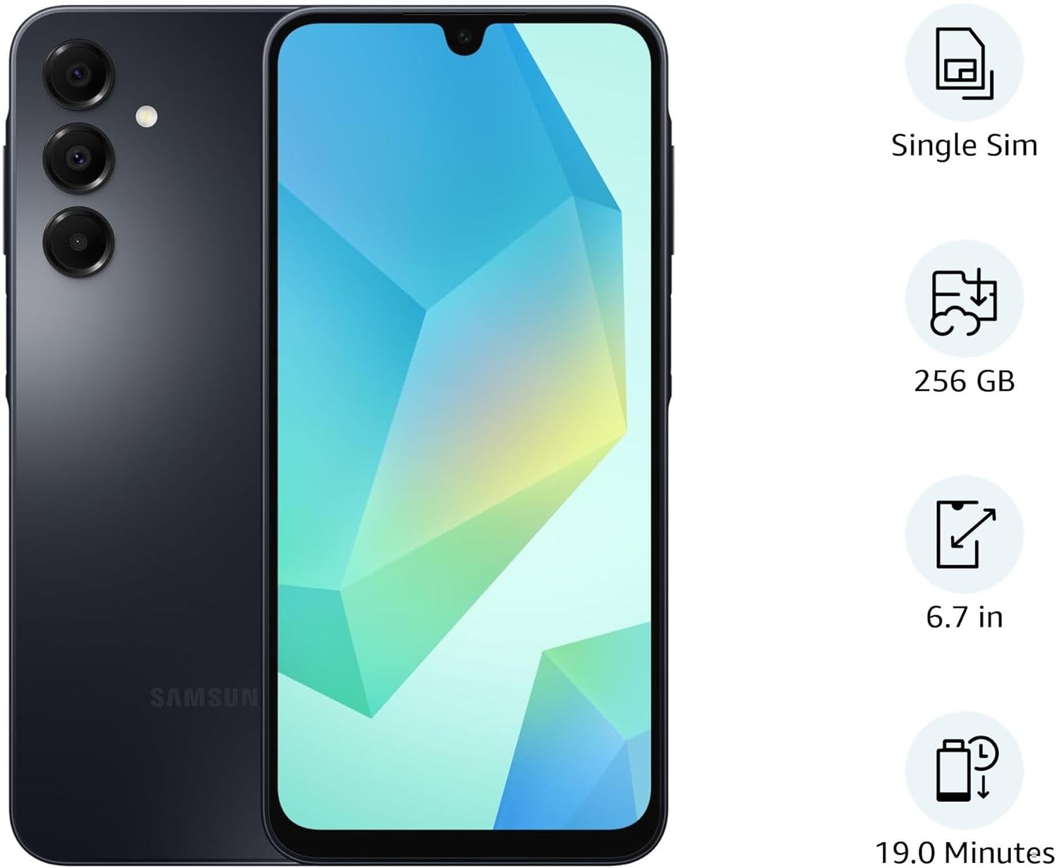 Samsung Galaxy A16 LTE 8GB RAM 256GB Storage Blue Black Android Smartphone - Blue Black