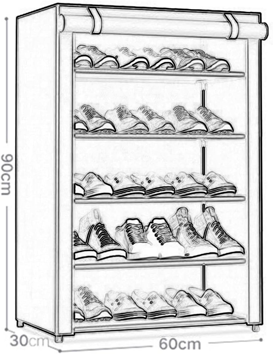 5-Layer Stylish Shoe Organizer, Shoe Rack for Entryway Hallway Storage Furniture with 5 Open Shelves Perfect for organizing shoes