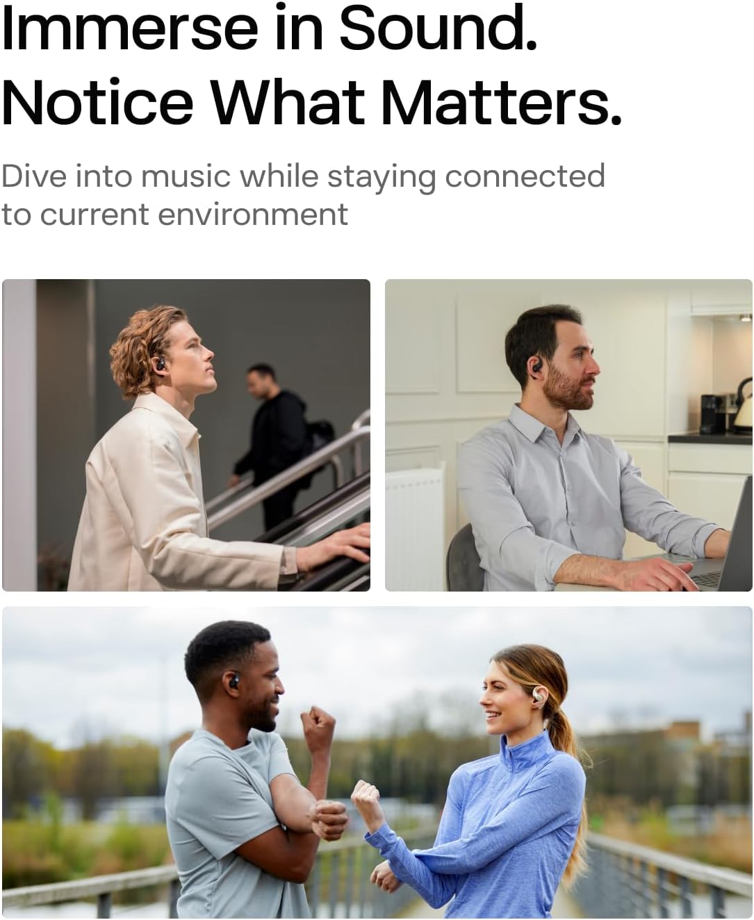 SHOKZ OpenFit Open-Ear True Wireless Bluetooth Headphones with Microphone, Earbuds with Earhooks, Sweat Resistant, Fast Charging, 28HRS Playtime (Black)