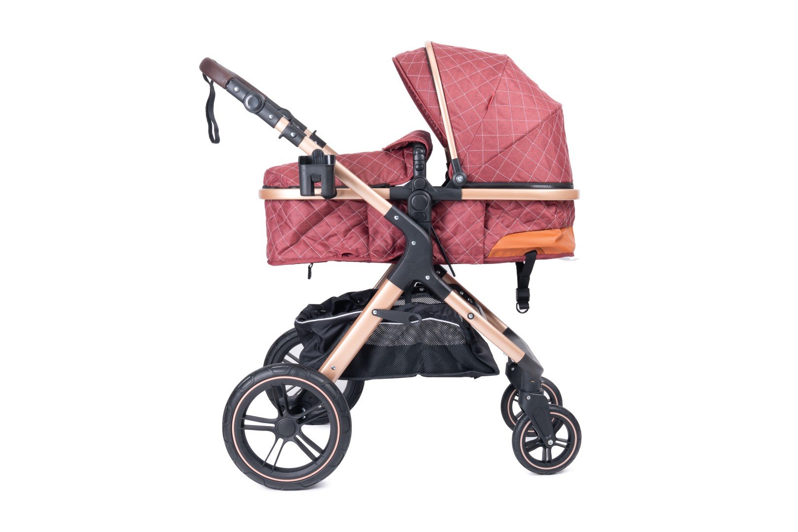 عربة أطفال فاخرة قابلة للطي من بيليكو ٢ في ١ - لون أحمر