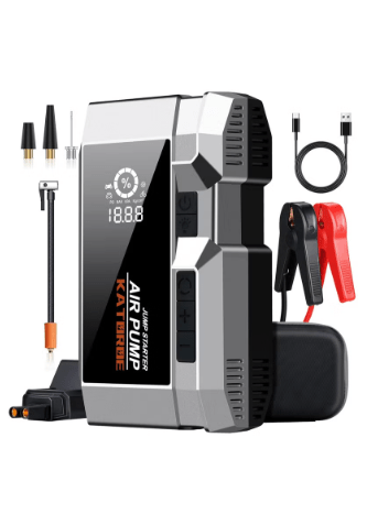 Ultimate Car Jump Starter with Air Compressor – 4000A Peak Power for Fast and Reliable Starts, 160 PSI Air Compressor, Quick Charge 3.0, Large Display, and Multi-Mode Flashlight for Enhanced Safety
