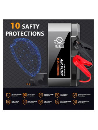 Ultimate Car Jump Starter with Air Compressor – 4000A Peak Power for Fast and Reliable Starts, 160 PSI Air Compressor, Quick Charge 3.0, Large Display, and Multi-Mode Flashlight for Enhanced Safety