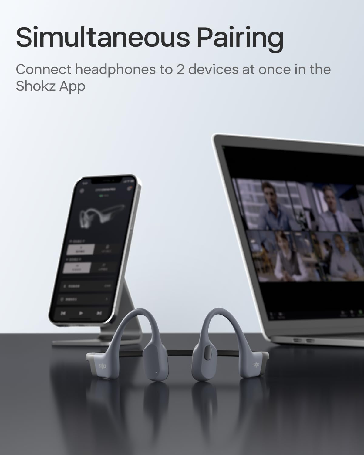 SHOKZ OpenSwim Pro Bone Conduction Sports Headphones, IP68 Waterproof Open-Ear Wireless Earphones with Bluetooth 5.4, 32GB of MP3 Storage, Noise Cancelling Mics, 9h Playtime for Running, Swimming-Grey