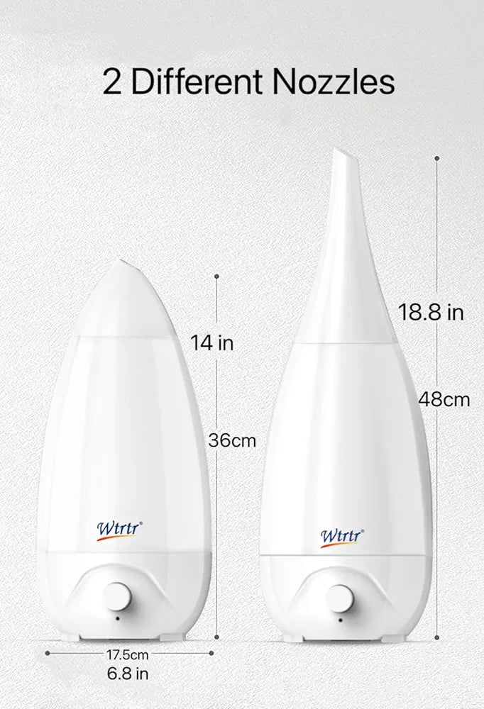 2.6L Cool Mist Humidifiers for Bedroom, Vase Design 2 Nozzle, Essential Oil Air Diffuser,Plant Humidifier Desktop Modern Room Decoration Man Woman Gift (White)