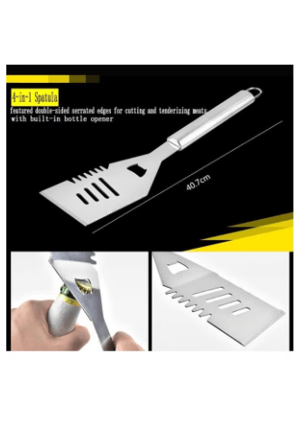 Heavy Duty Stainless Steel BBQ Tool Set with Aluminum Case Outdoor Camping Tailgating Barbecue Grill Accessories