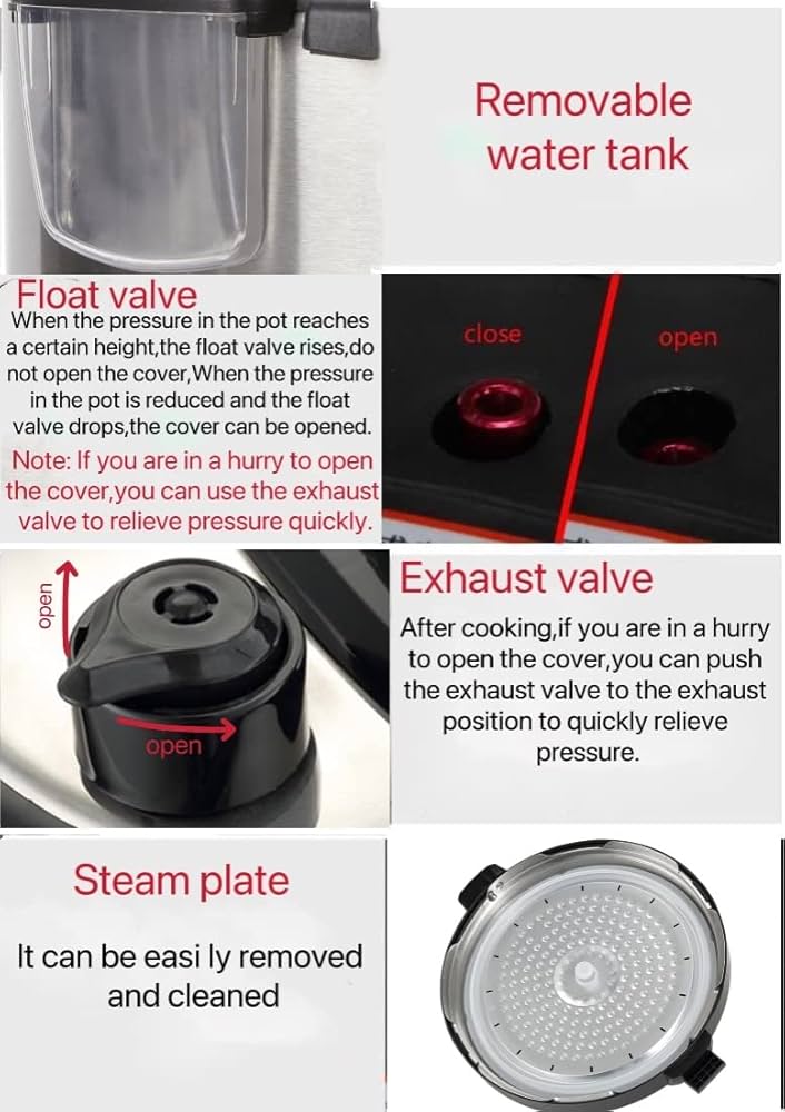 electric pressure cooker, Slow, Rice Cooker, Yogurt, Cake Maker,Steamer and Warmer, Silver.perfect for larger families (11L)