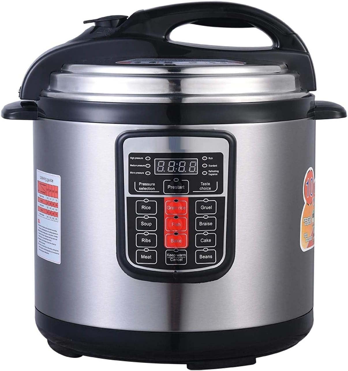 Electric Pressure Cooker, 7 Litre, 10-in-1 Multi-Function, 360° Heating Plate, Stainless Steel