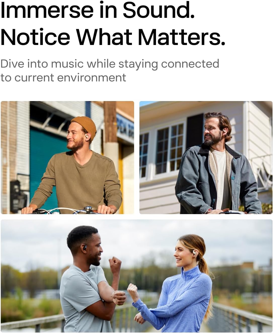 SHOKZ OpenFit Open-Ear True Wireless Bluetooth Headphones with Microphone, Earbuds with Earhooks, Sweat Resistant, Fast Charging, 28HRS Playtime (Beige)