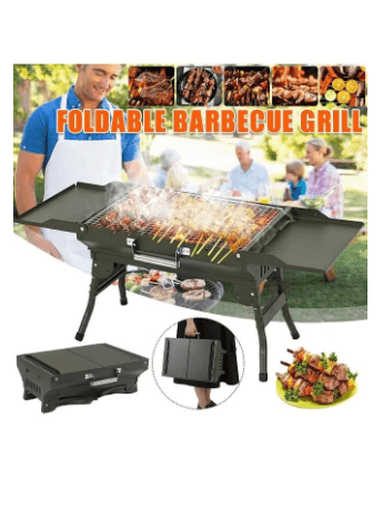 Foldable Camping Barbecue Grill for Family Home Outdoor Heavy Duty Folding Charcoal Barbecue Cooking Grill Picnic Accessories