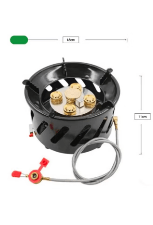Portable Outdoor Stove Windproof Strong Fire Stove Head with Storage Bag