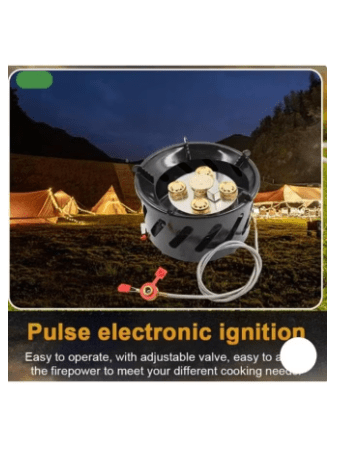 Portable Outdoor Stove Windproof Strong Fire Stove Head with Storage Bag