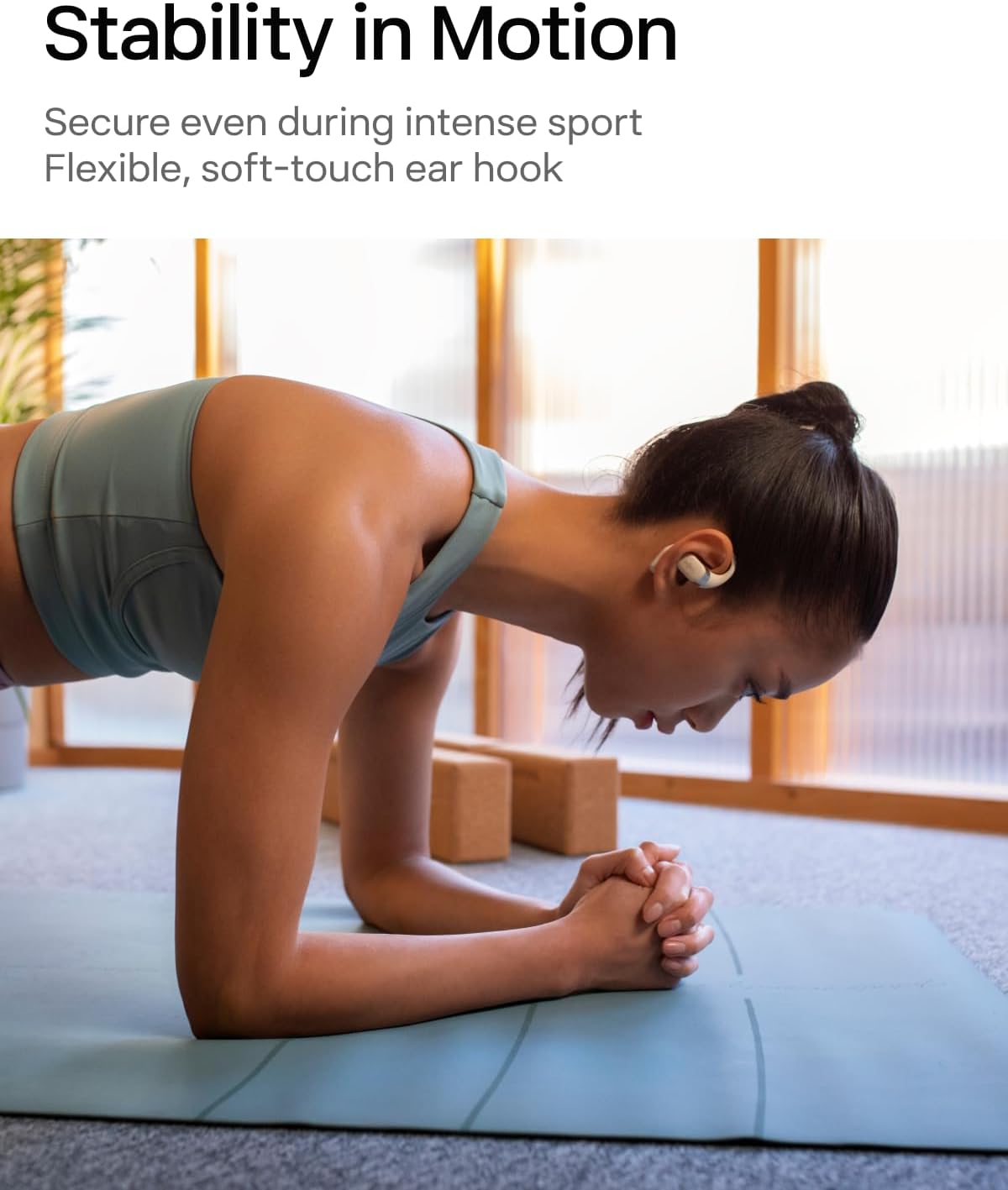 SHOKZ OpenFit Open-Ear True Wireless Bluetooth Headphones with Microphone, Earbuds with Earhooks, Sweat Resistant, Fast Charging, 28HRS Playtime (Beige)