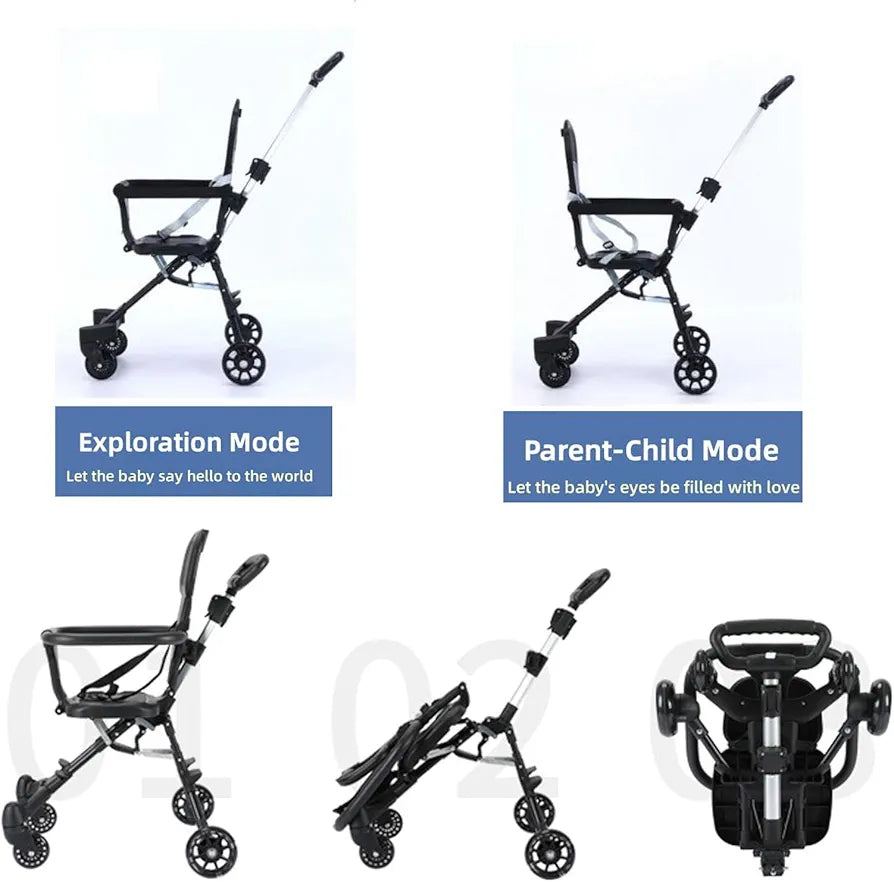 Baby Stroller,Portable Travel Stroller for Airplane with Mini Umbrella,Lightweight and Compact Stroller with 360° Two-Way Rotational Seat,Toddler Coast Rider Stroller with One Hand Easy Fold