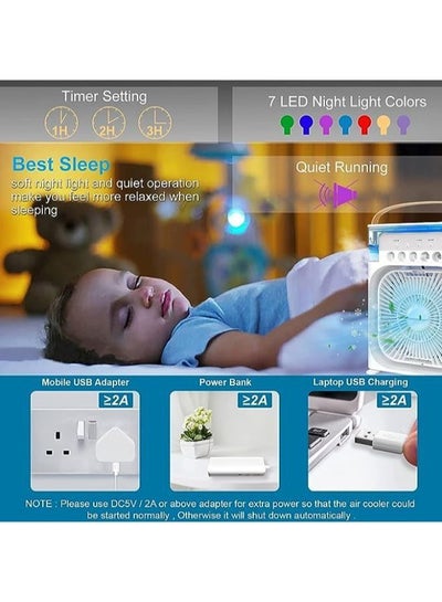 Mini Humidifier Misting Fan,1/2/3 H Timer with 3 Speeds 60° Adjustment For Office Home Room Dorm Outdoor