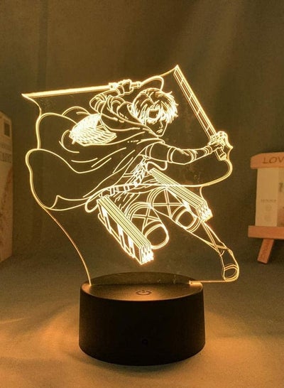 Attack On Titan Levi Ackerman 3D Anime Figure Night Light Lamp for Bedroom Decoration Led Night Light Kids Gift Attack On Titan Table Lamp AOT Levi