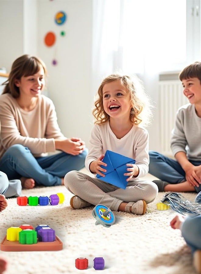 Eworld 5-in-1 Korean Traditional Game Set, Includes Gonggi, Jebi Chagi, Biseokchigi, Paeng-i, Ddakji Folk Game Collection for Kids and Adults.