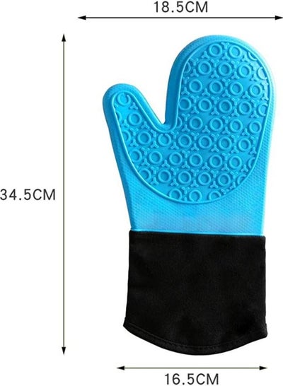 Silicone Oven Mitts with Quilted Lining Heat Proof Baking Gloves with Maximum Protection against Heat and Steam Waterproof Pot Holder Gloves for Baking Cooking and Grilling