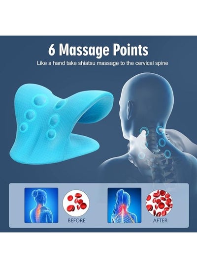 Neck Stretcher for Pain Relief, Neck and Shoulder Relaxer, Cervical Traction Device for Muscle Relaxation and TMJ Pain Relief