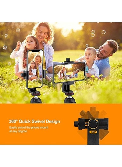 Phone Tripod Mount Adapter, Universal Tripod Cell Phone Holder, Fits Any Smartphone, 1/4" Standard Screw, Rotating Vertically and Horizontal, Compatible with Selfie Stick, Monopod