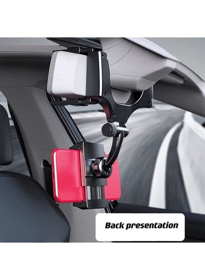 Rear View Mirror Car Mount Phone Holder Stand with 270° Swivel and Adjustable Clips