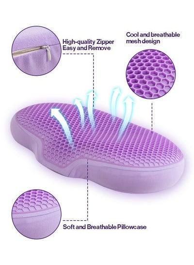 وسادة نوم مريحة وسادة بكتين عنق الرحم على شكل موجة مع جل تبريد عالي المرونة