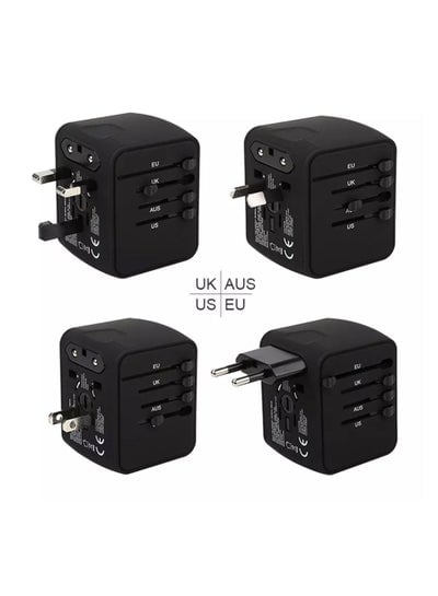 محول سفر عالمي مزود بـ 3 منافذ شحن USB و1 نوع C