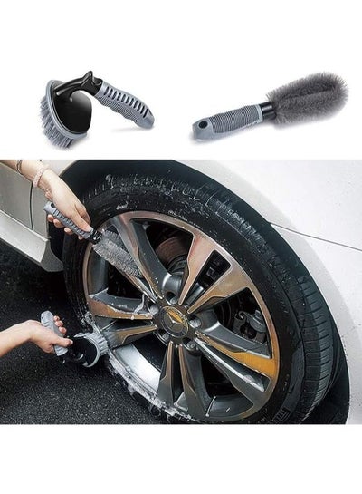 3 Pieces Car Wheel Cleaning Brush Set, Wheel Washing Tool Rim Cleaner for Car Alloy Wheel, Motorcycle or Bicycle Tire