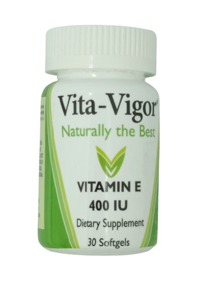 Vita-Vigor Naturally the Best Vitamin E 400iu Dietary Supplement 30 softgels