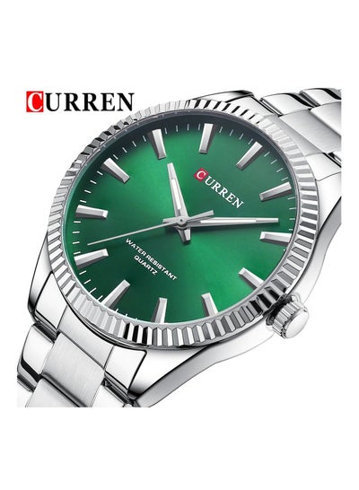 Men's Wrist Watch 8425 Stainless Steel Quartz Water Resistant - 44mm - Silver