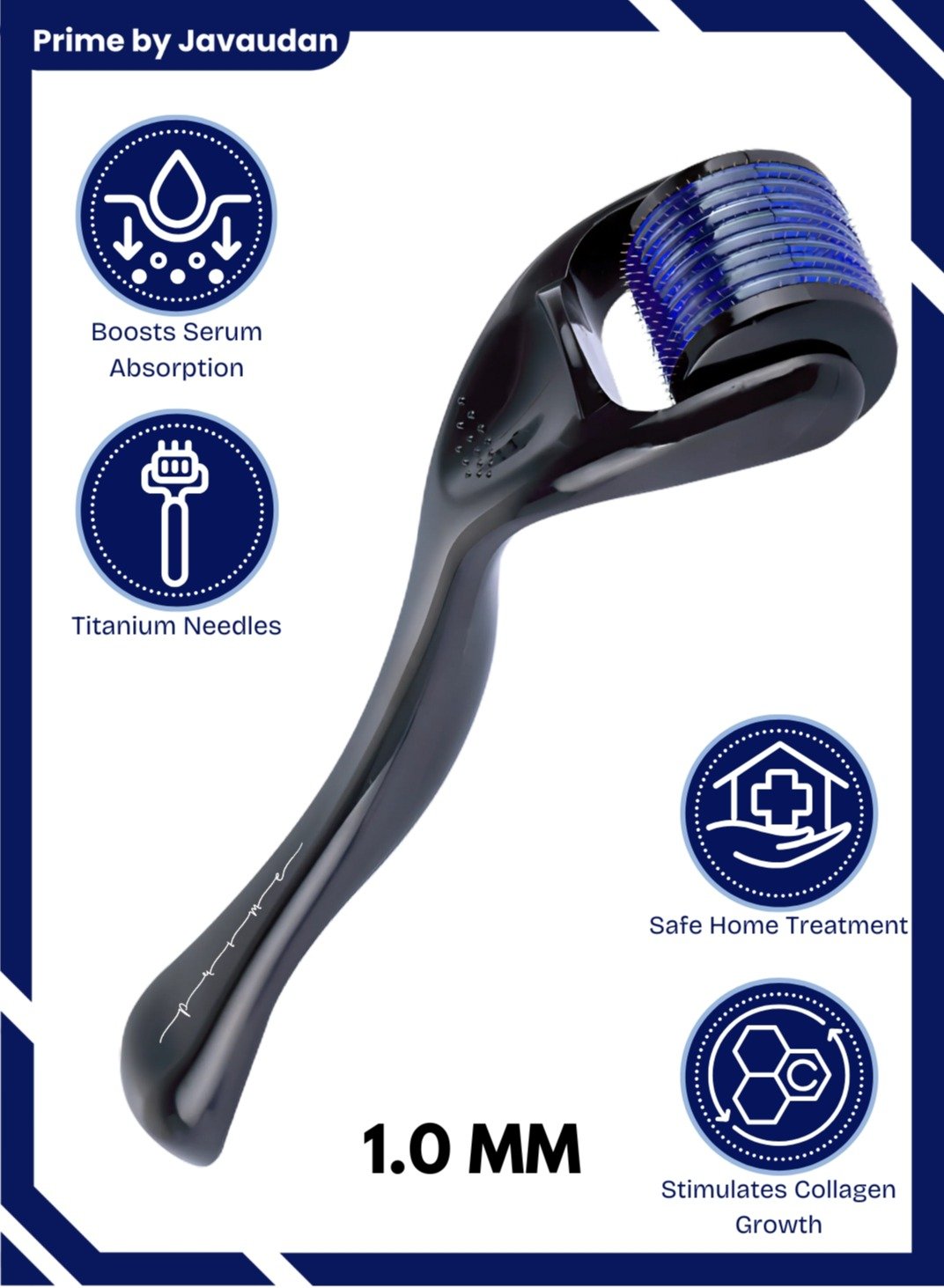 Titanium 540 Needle Derma Face Roller 1.0mm for Hair Growth, Deep Collagen Boost & Skin Renewal – Microneedling Tool for Scalp, Face & Body – Professional Skincare at Home