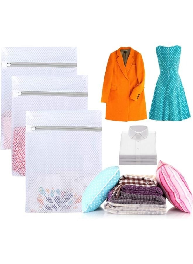3 Pieces 50cm*60cm Durable and Reusable Wash Bag Travel Organization Bag for Garment, Bath Towels, Bed Sheet