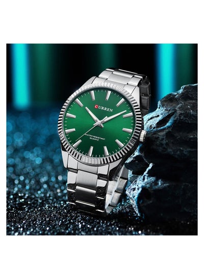 Men's Wrist Watch 8425 Stainless Steel Quartz Water Resistant - 44mm - Silver
