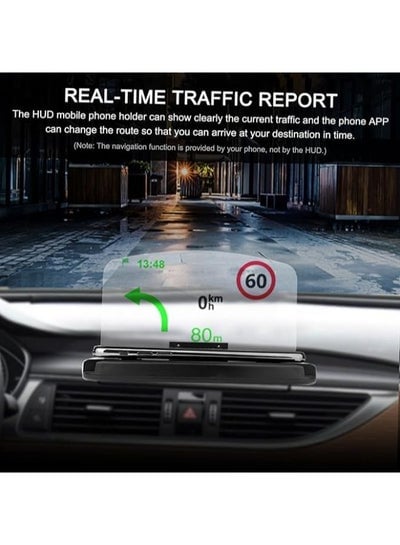 Hud سيارة الهاتف الملاحة قوس شاحن لاسلكي HUD رئيس يصل عرض حامل هاتف المحمول لتحديد المواقع والملاحة سرعة السيارة العارض