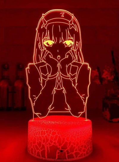 3D Night Light Illusion Led Lamps Decor lamp for Kids New Led Night Light Zero Two Figure Table 3D Lamp for Bed Room Decor Light Anime Waifu Gift Darling in The Franxx Zero Two Lamp