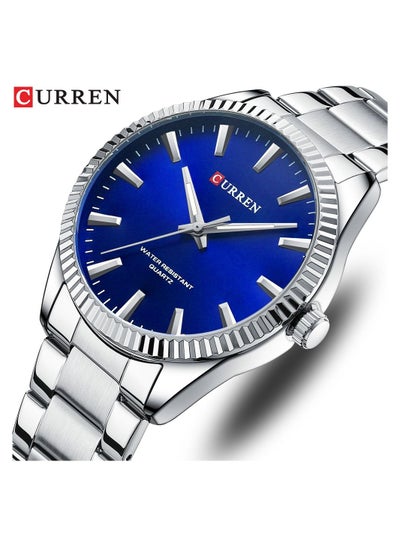 Men's Wrist Watch 8425 Stainless Steel Quartz Water Resistant - 44mm - Silver