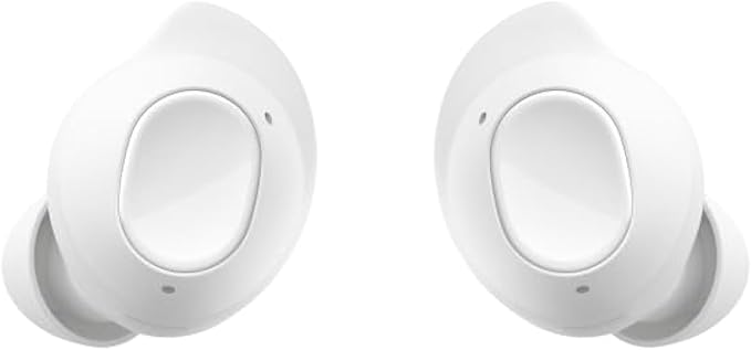 سماعات سامسونج جالكسي بادز FE اللاسلكية، مع علبة شحن، خاصية إلغاء الضوضاء النشطة وتخصيص الصوت، لون أبيض (إصدار الإمارات العربية المتحدة)