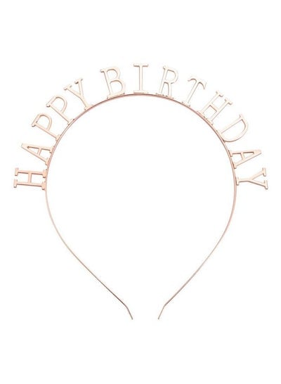 عصابة رأس بتصميم حرف HAPPY BIRTHDAY من Brain Giggles - ذهبي وردي