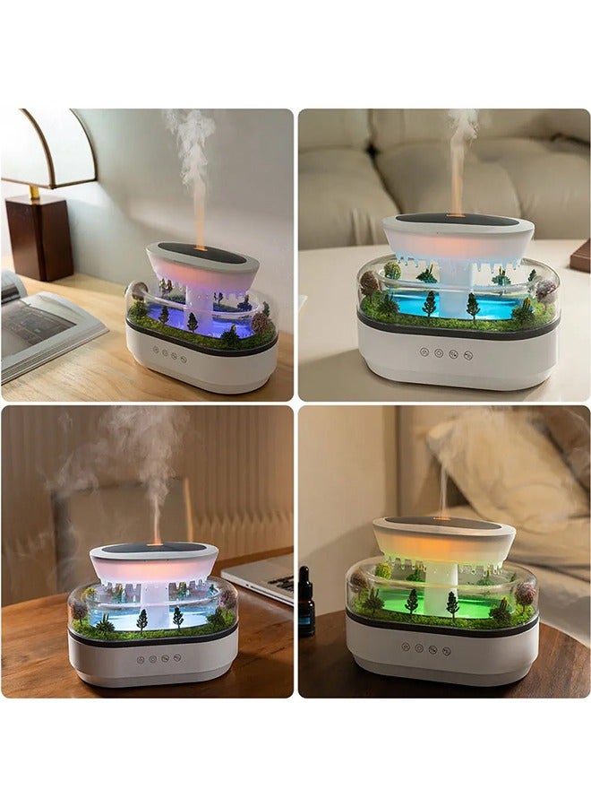 Eworld Rain Cloud Diffuser and Humidifier, Aromatherapy Essential Oil Diffuser with Water Drip Effect, White Noise, Zen Night Light and Sleep Therapy, Ultimate Relaxation and Stress Relief for Home and Office, 250ml