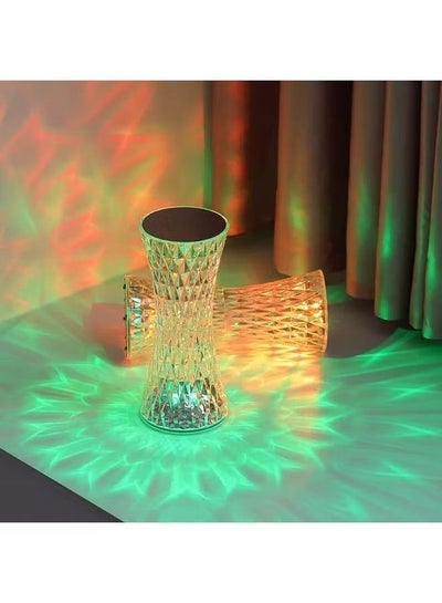 مصابيح الطاولة الكريستالية الماسية مع مستشعر ضوئي متعدد الألوان يعمل باللمس