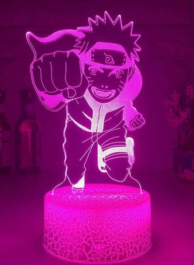 Multicolour 3D Night Light Illusion LED Lamps Decor Lamp for Kids Illusion Naruto Cool LED Night Light Japanese Anime Uzumaki Naruto with Dagger Kids New Year Bedroom Decor Kid Toys