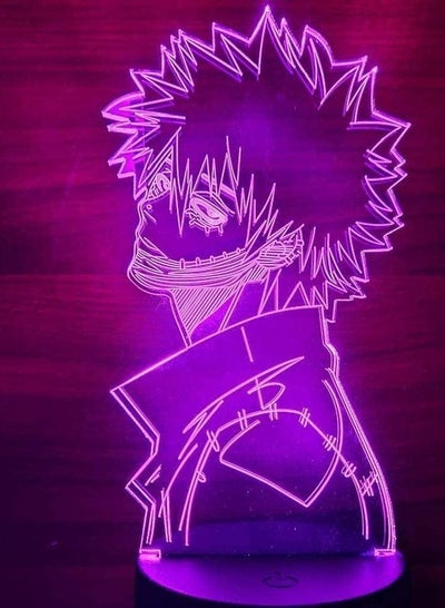 مصباح ثلاثي الأبعاد أضواء ليلية بطلي الأكاديمية DABI LED أنيمي Boku no Hero Academia ثلاثية الأبعاد مصباح طاولة مع ضوء ليلي بصري 16 لونًا