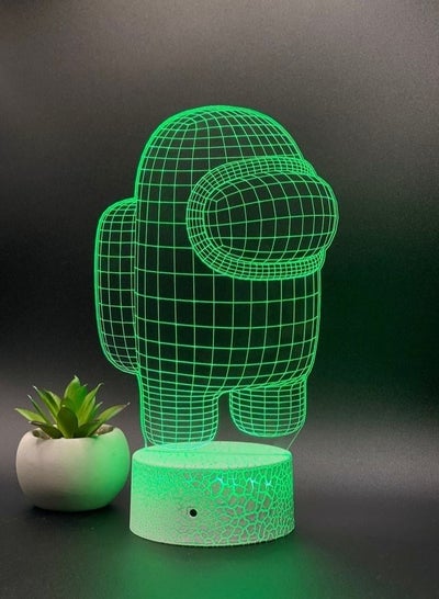 Among Us Night Light Table Lamp Among Us Table Lamp LED Light Night Light Table Lamps 3D Illusion Desktop Lamp USB Powered LED Lights Bedroom Decoration Lamp for Kids Gift Graduation Gift