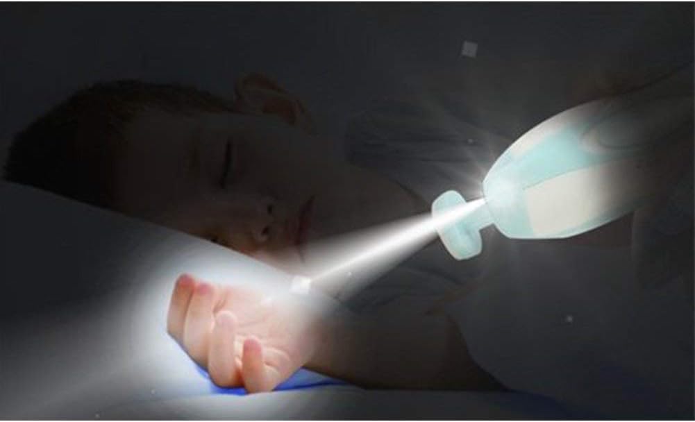 Sailunte Electric Baby Nail Trimmer - Safe Toenail and Fingernails Care Trim with LED Light for Infant Toddlers Kids Adults - with 6 Interchangeable Pads and Adjustable Speed
