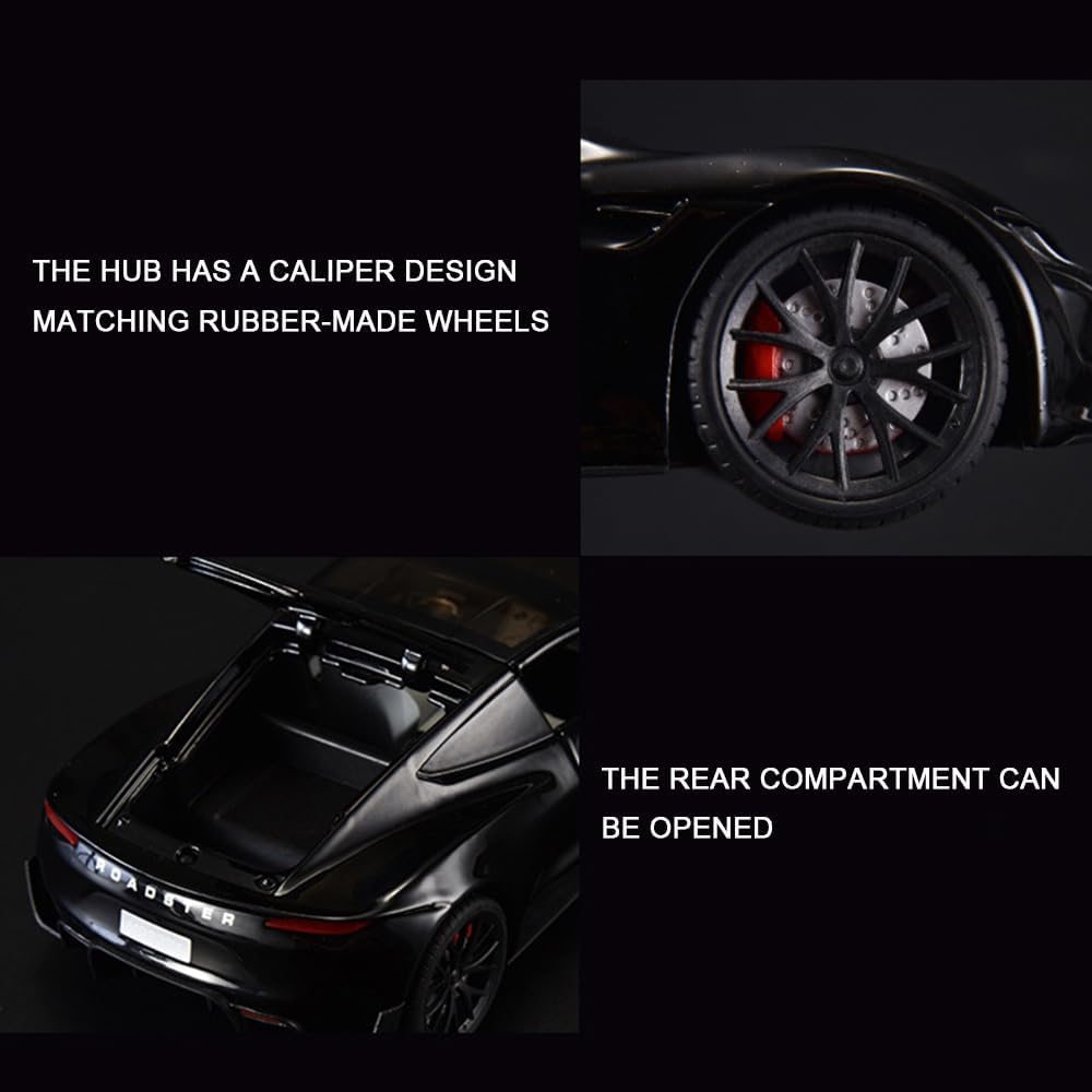 سيارة رودستر مصبوبة بمقياس 1/24 من EROCK مع وظيفة السحب للخلف والصوت والضوء، مركبات معدنية من سبائك معدنية، سيارة رودستر لعبة مثالية للتجميع للأطفال والبالغين المتحمسين، هدية رائعة لأعياد الميلاد (أخضر)