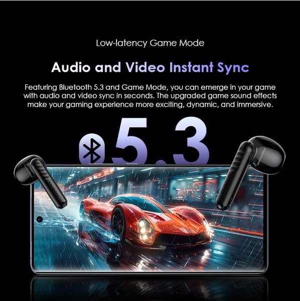 Oraimo FreePods Neo OTW-330S True Wireless Earbuds | 50H Battery, 6 Mics for Clear Calls, Bluetooth 5.3, IPX4 Waterproof, Deep Bass, Touch Controls (Mysterious Blue)