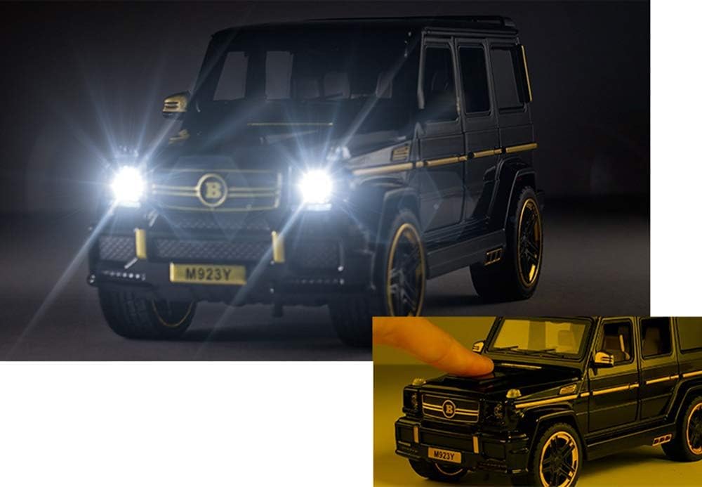 سيارة مرسيدس بنز G65 موديل LJHLJH مصبوبة ومتحركة بمقياس 1:24 مصنوعة من سبائك الزنك، لعبة أطفال مع صوت وأضواء حقيقية، هدايا عيد الميلاد للأولاد، مقتنيات مع بطاقة حاجز