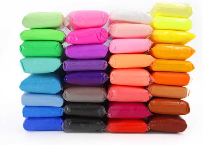 طين تشكيل AT-TOYS، طين تشكيل خفيف للغاية يجف في الهواء، 36 لونًا من البلاستيسين السحري الناعم مع أدوات، أفضل هدية للأطفال في أعياد الميلاد والعطلات