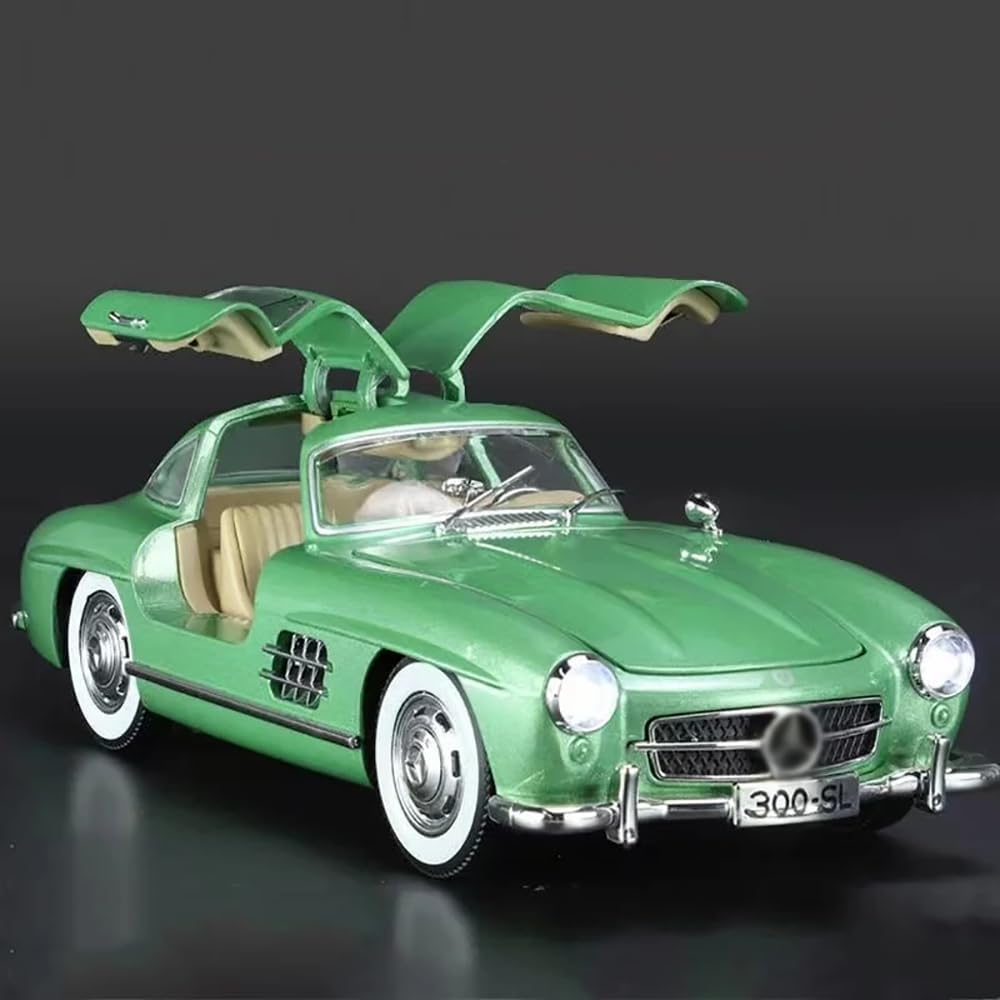 Coelon1:24 Vintage Toy Car 300 SL Classic Toy Cars for Kids Diecast Metal Car Light Sound Pullback Openable Door Cars