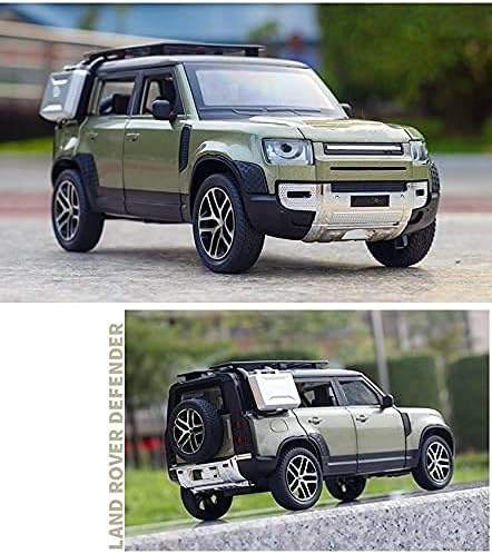OutdoorKing Model Car 1/24 Alloy DieCast For Land Rover For Defender Model Toy Car Simulation Sound Light Pull Back Collection Children Gifts Model Car (Color : Green)